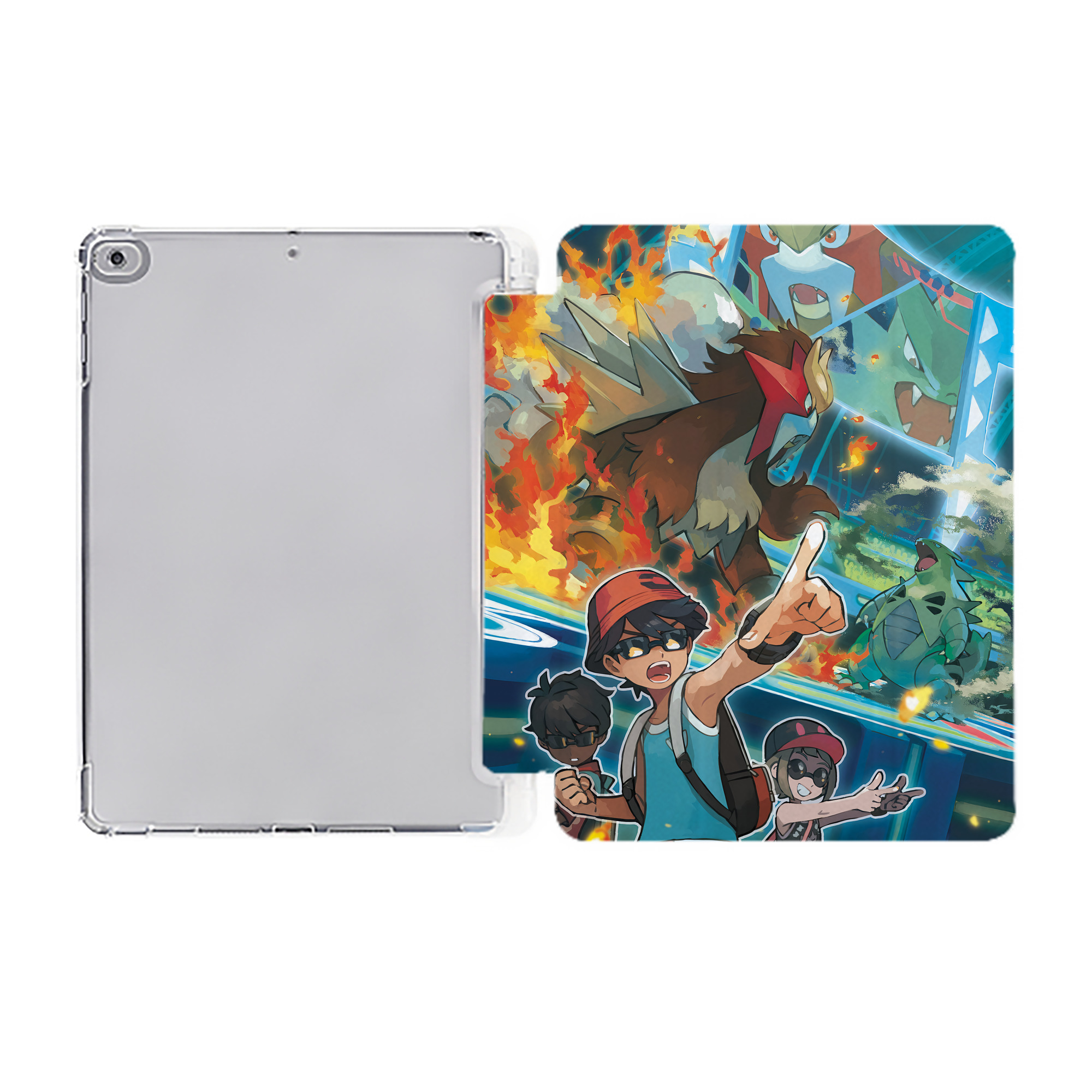 （画像用） ポケットモンスター Pokémon IPad ケース ペン収納付き 三つ折りスタンド PUレザー×シリコン 対応機種9.5/10.5/10.9インチ
